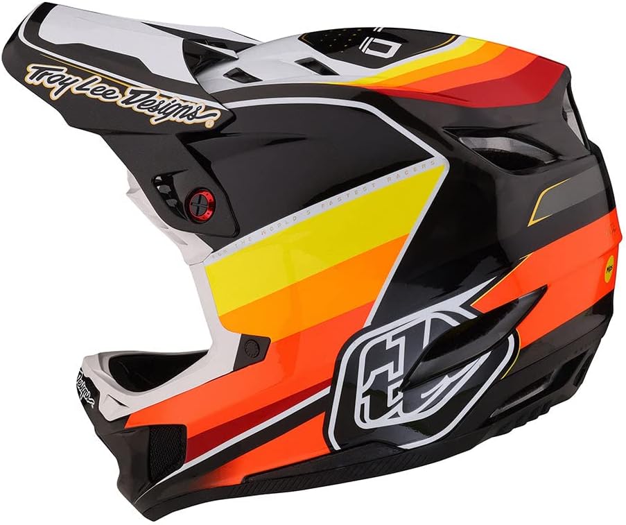 Casco Troy Lee D4 Carbono Negro blanco - Imagen 2